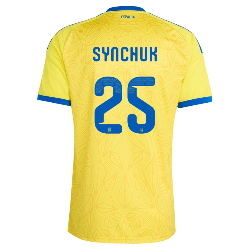 Danxen Kvinnor Ukraina Gennadiy Synchuk #25 Gul Blå Hemmatröja Matchtröjor 26-28 Tröjor T-Tröja