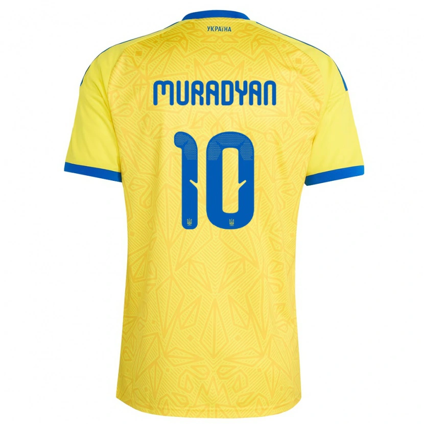 Danxen Kvinnor Ukraina Artem Muradyan #10 Gul Blå Hemmatröja Matchtröjor 26-28 Tröjor T-Tröja