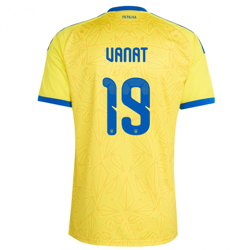 Danxen Kvinnor Ukraina Vladyslav Vanat #19 Gul Blå Hemmatröja Matchtröjor 26-28 Tröjor T-Tröja