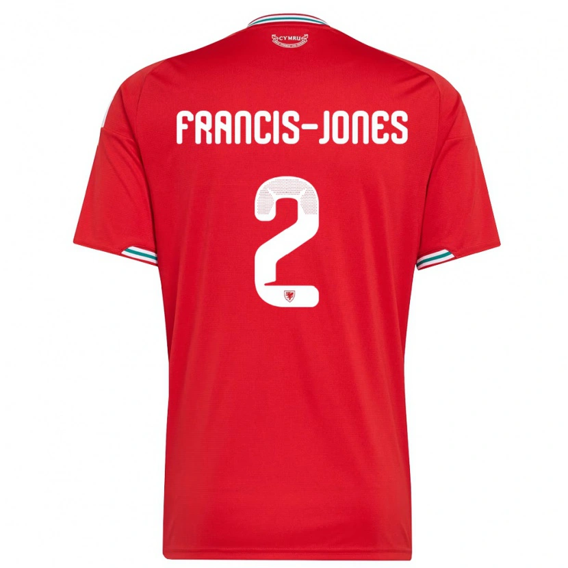 Danxen Kvinnor Wales Maria Francis Jones #2 Röd Vit Grön Hemmatröja Matchtröjor 26-28 Tröjor T-Tröja
