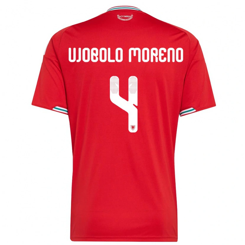 Danxen Kvinnor Wales Sergeant Moreno #4 Röd Vit Grön Hemmatröja Matchtröjor 26-28 Tröjor T-Tröja