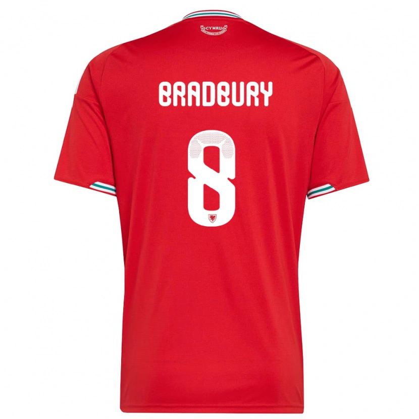 Danxen Kvinnor Wales Makenzie Bradbury #8 Röd Vit Grön Hemmatröja Matchtröjor 26-28 Tröjor T-Tröja