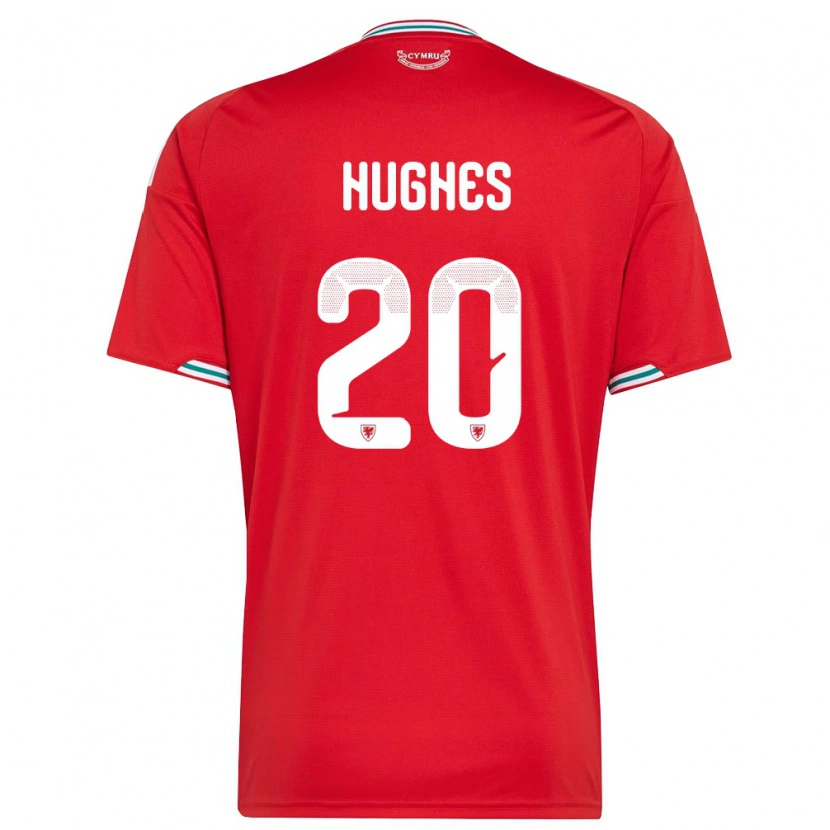 Danxen Kvinnor Wales Alffi Hughes #20 Röd Vit Grön Hemmatröja Matchtröjor 26-28 Tröjor T-Tröja