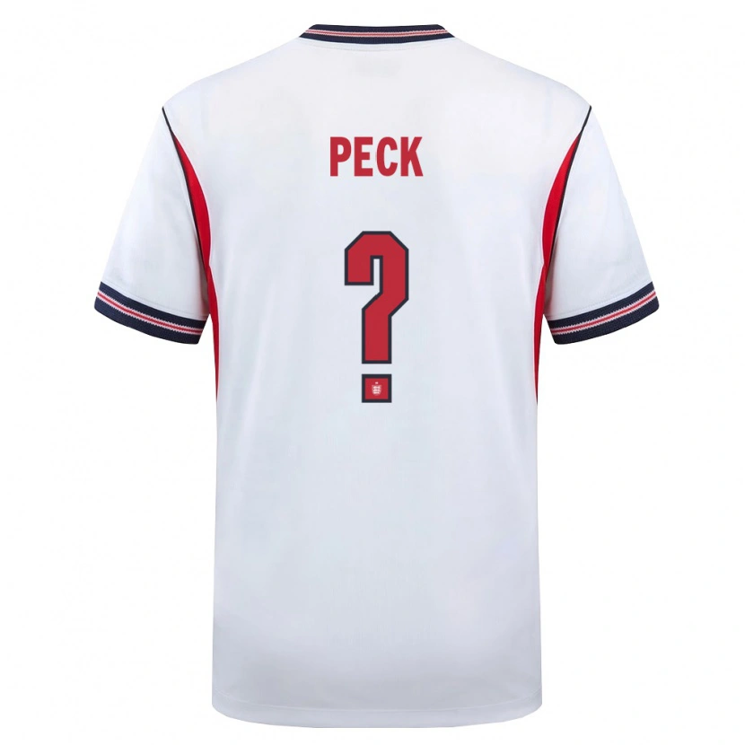 Danxen Kvinnor England Sydie Peck #0 Vit Marin Röd Hemmatröja Matchtröjor 26-28 Tröjor T-Tröja