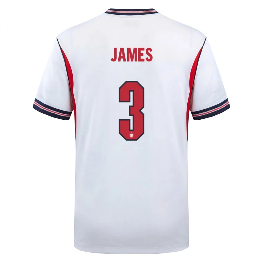 Danxen Kvinnor England Reece James #3 Vit Marin Röd Hemmatröja Matchtröjor 26-28 Tröjor T-Tröja