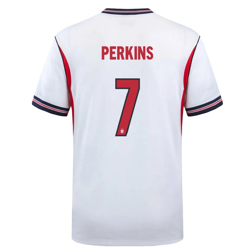 Danxen Kvinnor England Sonny Perkins #7 Vit Marin Röd Hemmatröja Matchtröjor 26-28 Tröjor T-Tröja