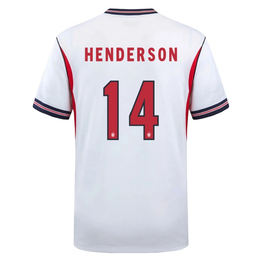 Danxen Kvinnor England Jordan Henderson #14 Vit Marin Röd Hemmatröja Matchtröjor 26-28 Tröjor T-Tröja