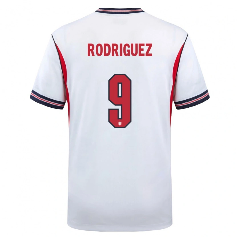 Danxen Kvinnor England Alejandro Gomes Rodríguez #9 Vit Marin Röd Hemmatröja Matchtröjor 26-28 Tröjor T-Tröja