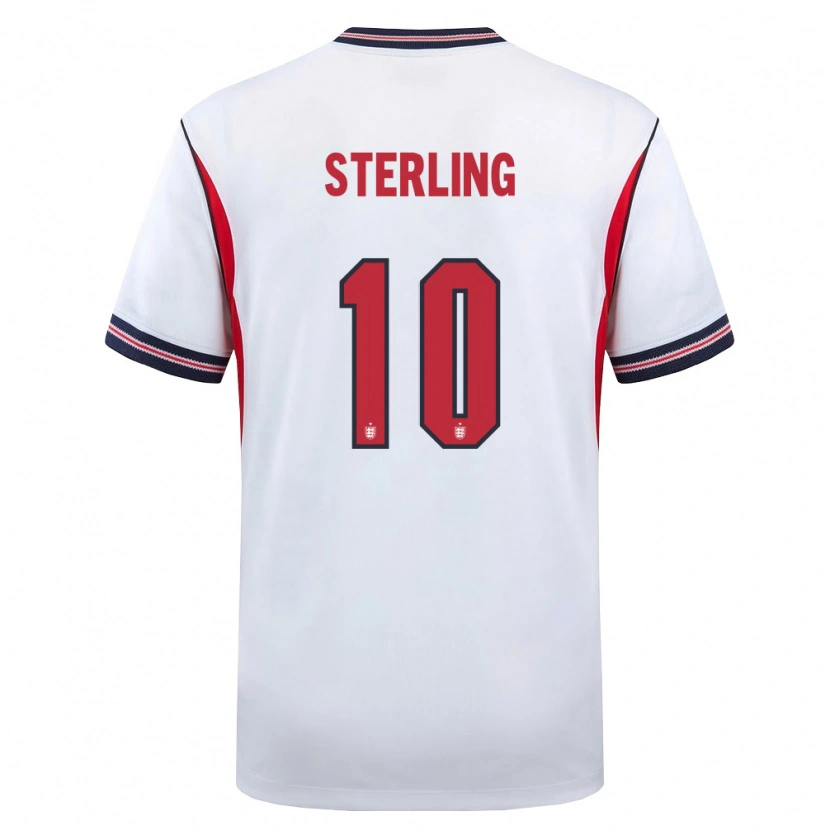 Danxen Kvinnor England Raheem Sterling #10 Vit Marin Röd Hemmatröja Matchtröjor 26-28 Tröjor T-Tröja