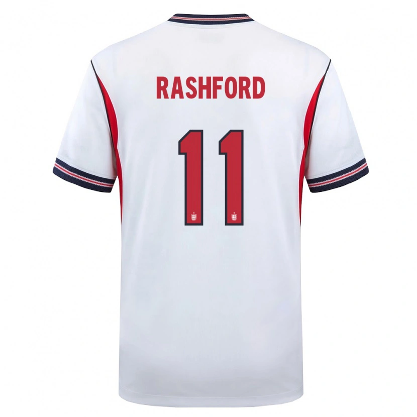 Danxen Kvinnor England Marcus Rashford #11 Vit Marin Röd Hemmatröja Matchtröjor 26-28 Tröjor T-Tröja