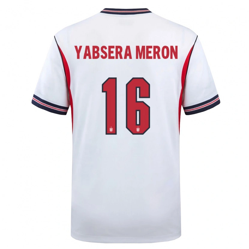 Danxen Kvinnor England Yabsera Meron #16 Vit Marin Röd Hemmatröja Matchtröjor 26-28 Tröjor T-Tröja