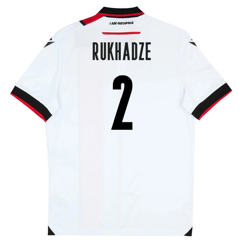 Danxen Kvinnor Georgia Zurab Rukhadze #2 Vit Svart Röd Hemmatröja Matchtröjor 26-28 Tröjor T-Tröja