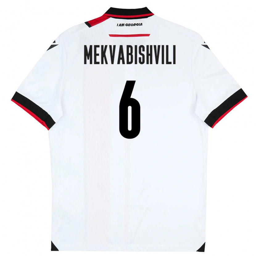 Danxen Kvinnor Georgia Anzor Mekvabishvili #6 Vit Svart Röd Hemmatröja Matchtröjor 26-28 Tröjor T-Tröja