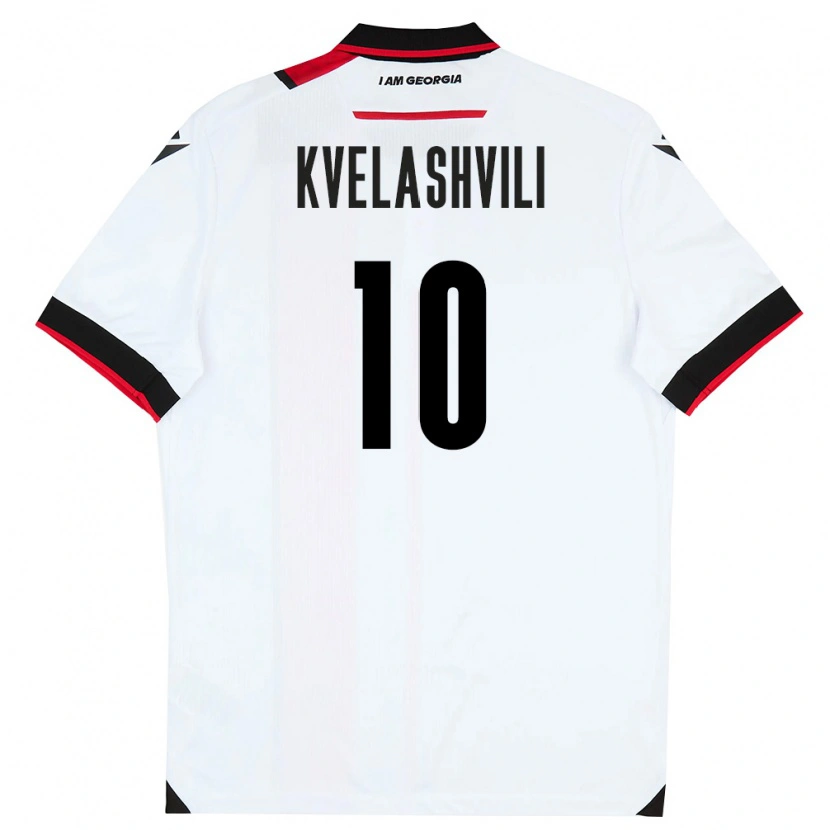 Danxen Kvinnor Georgia Nikoloz Kvelashvili #10 Vit Svart Röd Hemmatröja Matchtröjor 26-28 Tröjor T-Tröja