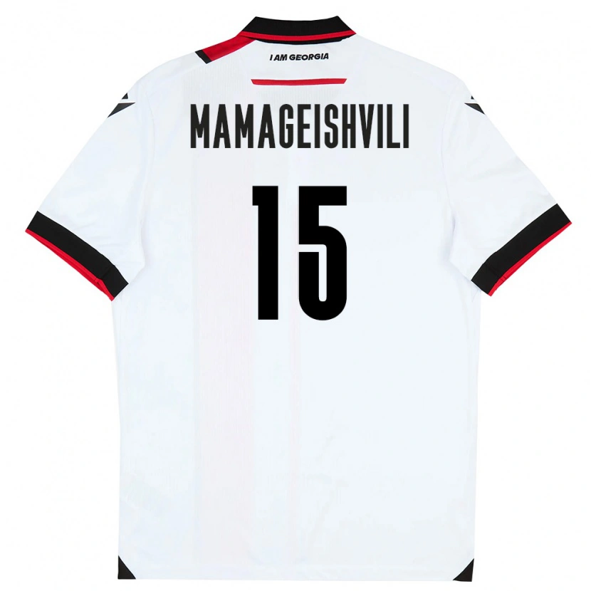 Danxen Kvinnor Georgia Gizo Mamageishvili #15 Vit Svart Röd Hemmatröja Matchtröjor 26-28 Tröjor T-Tröja