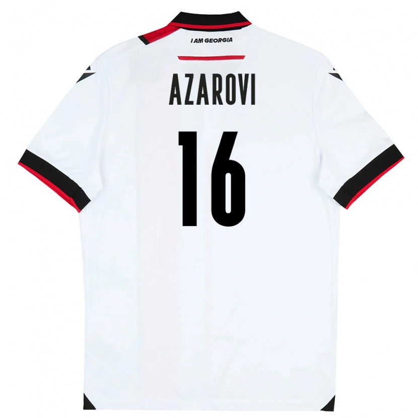 Danxen Kvinnor Georgia Irakli Azarovi #16 Vit Svart Röd Hemmatröja Matchtröjor 26-28 Tröjor T-Tröja