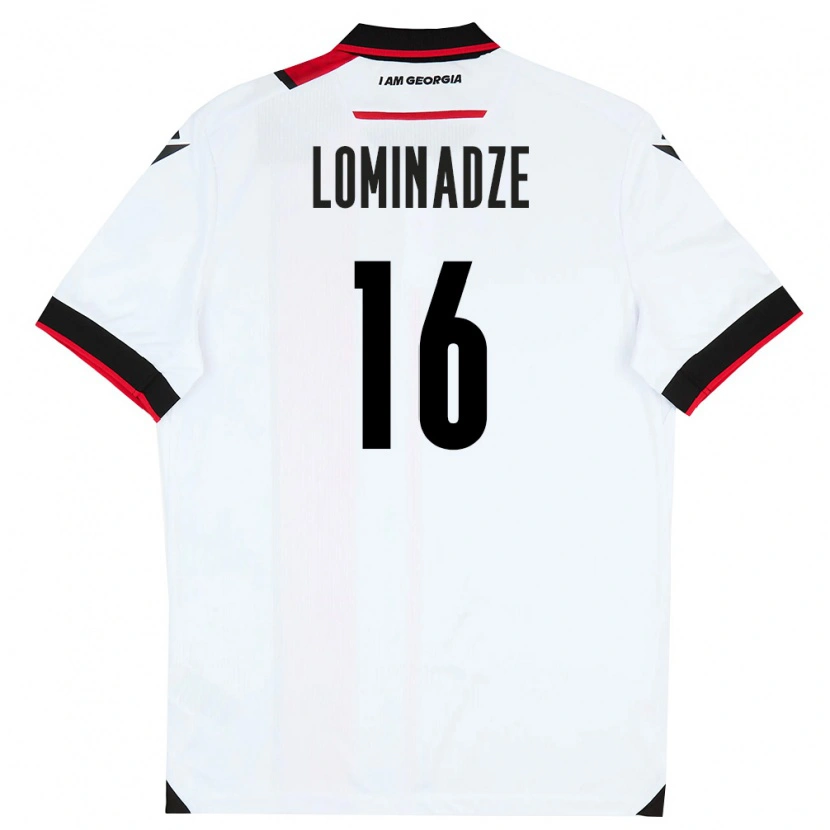 Danxen Kvinnor Georgia Nodar Lominadze #16 Vit Svart Röd Hemmatröja Matchtröjor 26-28 Tröjor T-Tröja