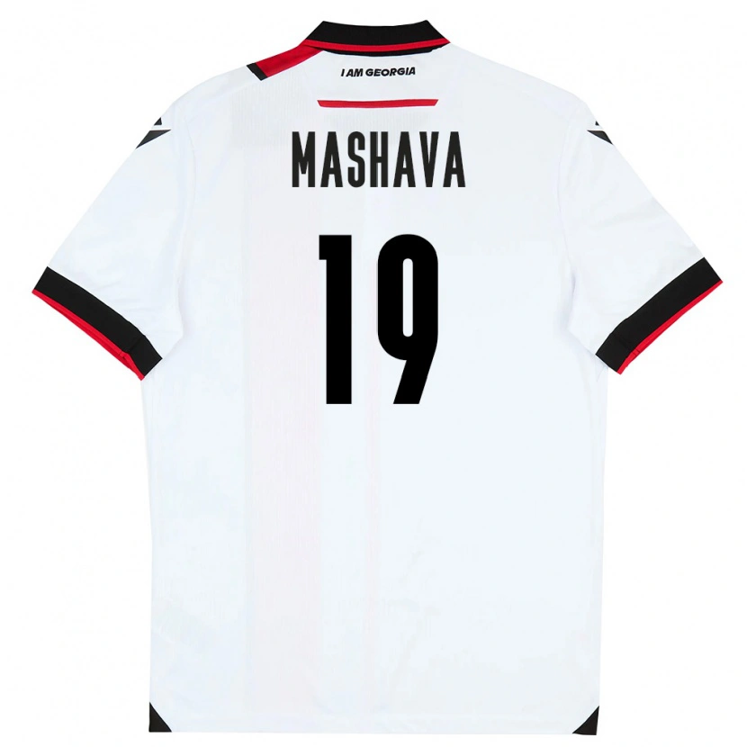 Danxen Kvinnor Georgia Avtandil Mashava #19 Vit Svart Röd Hemmatröja Matchtröjor 26-28 Tröjor T-Tröja
