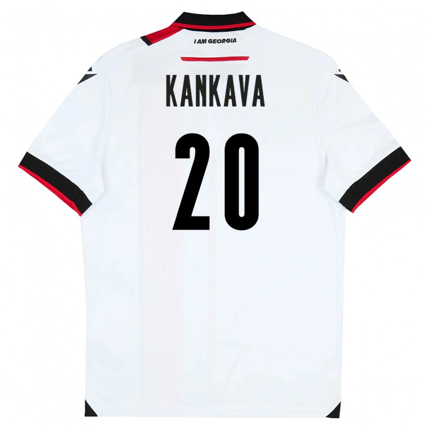 Danxen Kvinnor Georgia Jaba Kankava #20 Vit Svart Röd Hemmatröja Matchtröjor 26-28 Tröjor T-Tröja