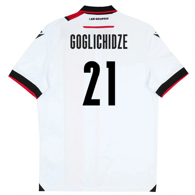 Danxen Kvinnor Georgia Saba Goglichidze #21 Vit Svart Röd Hemmatröja Matchtröjor 26-28 Tröjor T-Tröja