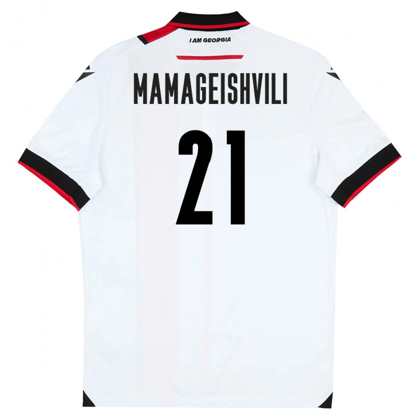 Danxen Kvinnor Georgia Otar Mamageishvili #21 Vit Svart Röd Hemmatröja Matchtröjor 26-28 Tröjor T-Tröja