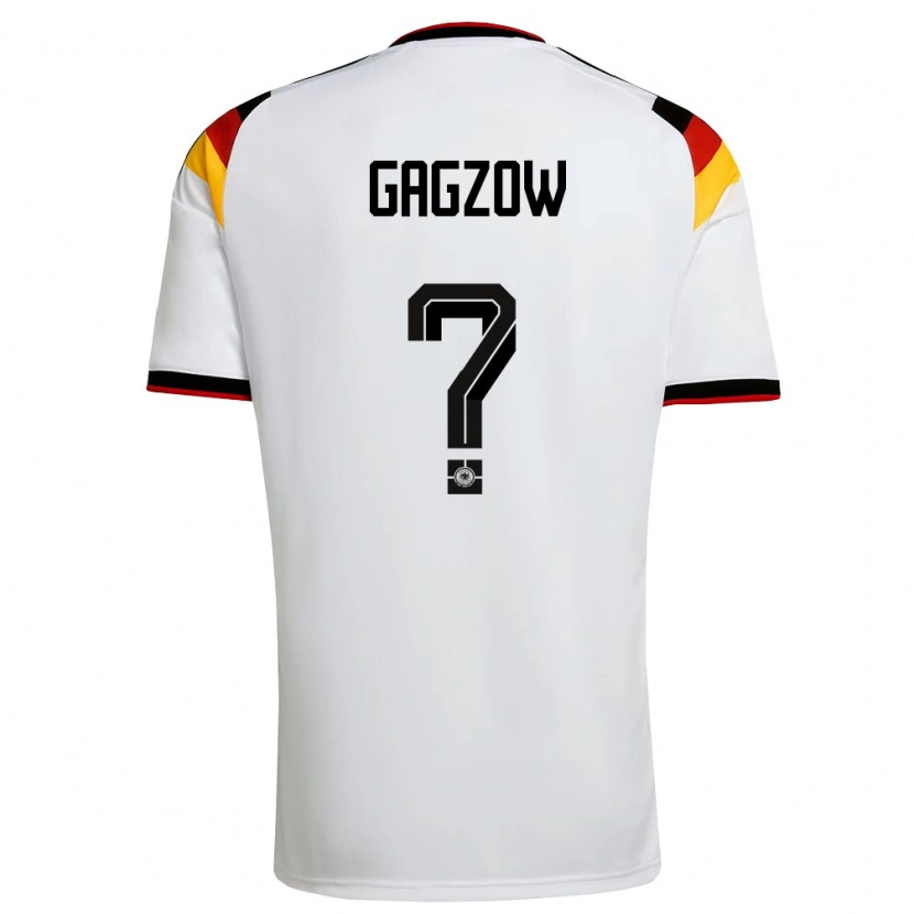 Danxen Kvinnor Tyskland Fritz Gagzow #0 Vit Svart Röd Hemmatröja Matchtröjor 26-28 Tröjor T-Tröja