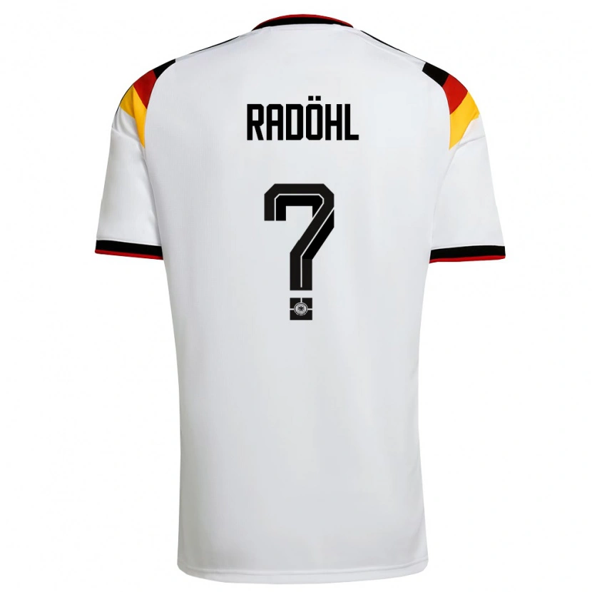 Danxen Kvinnor Tyskland Tim Radöhl #0 Vit Svart Röd Hemmatröja Matchtröjor 26-28 Tröjor T-Tröja