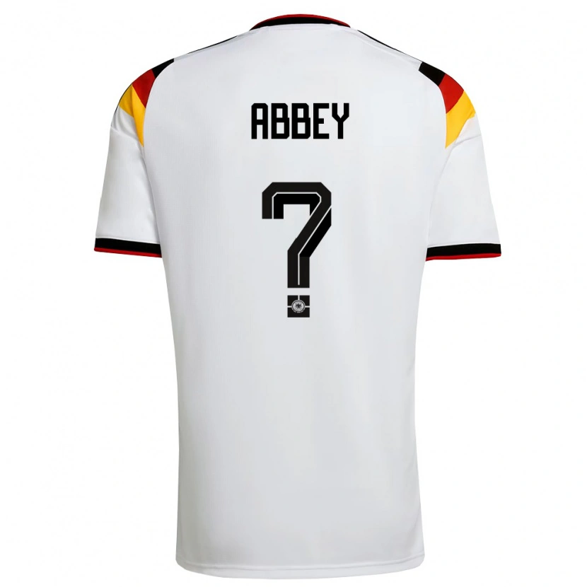 Danxen Kvinnor Tyskland Manuel Abbey #0 Vit Svart Röd Hemmatröja Matchtröjor 26-28 Tröjor T-Tröja