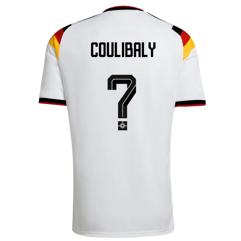 Danxen Kvinnor Tyskland Karim Coulibaly #0 Vit Svart Röd Hemmatröja Matchtröjor 26-28 Tröjor T-Tröja