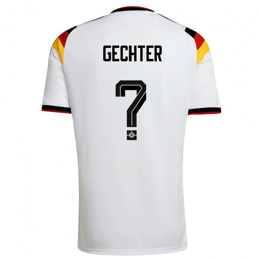 Danxen Kvinnor Tyskland Linus Gechter #0 Vit Svart Röd Hemmatröja Matchtröjor 26-28 Tröjor T-Tröja