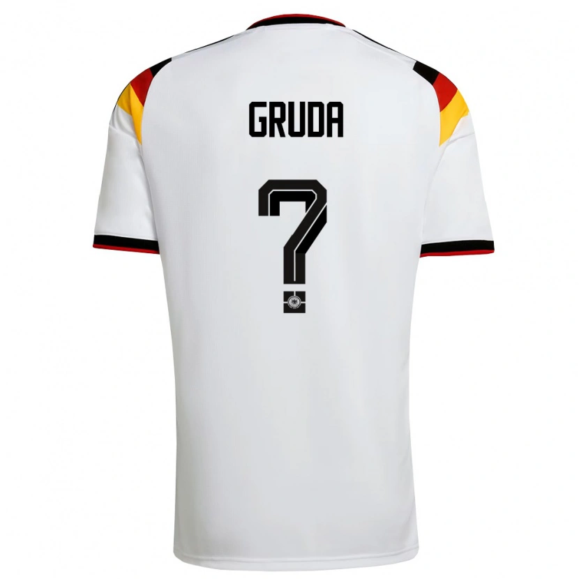 Danxen Kvinnor Tyskland Brajan Gruda #0 Vit Svart Röd Hemmatröja Matchtröjor 26-28 Tröjor T-Tröja