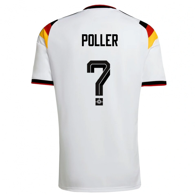 Danxen Kvinnor Tyskland Tiago Poller #0 Vit Svart Röd Hemmatröja Matchtröjor 26-28 Tröjor T-Tröja
