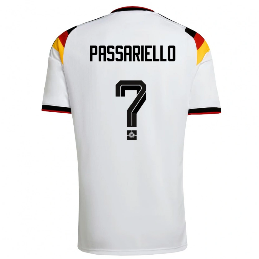 Danxen Kvinnor Tyskland Samuel Passariello #0 Vit Svart Röd Hemmatröja Matchtröjor 26-28 Tröjor T-Tröja