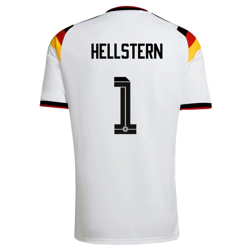 Danxen Kvinnor Tyskland Florian Hellstern #1 Vit Svart Röd Hemmatröja Matchtröjor 26-28 Tröjor T-Tröja