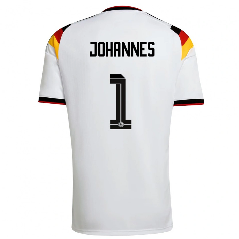Danxen Kvinnor Tyskland Stina Johannes #1 Vit Svart Röd Hemmatröja Matchtröjor 26-28 Tröjor T-Tröja