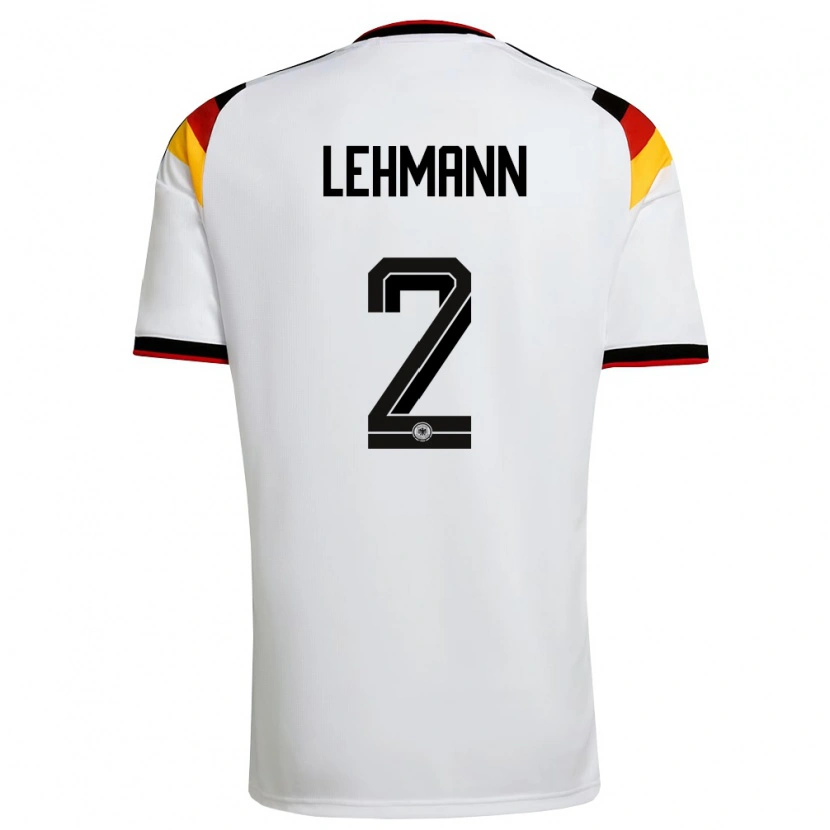 Danxen Kvinnor Tyskland Paul Lehmann #2 Vit Svart Röd Hemmatröja Matchtröjor 26-28 Tröjor T-Tröja
