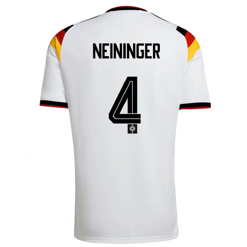 Danxen Kvinnor Tyskland Till Neininger #4 Vit Svart Röd Hemmatröja Matchtröjor 26-28 Tröjor T-Tröja