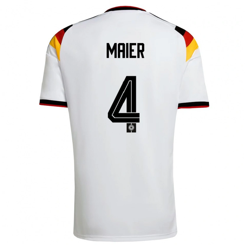 Danxen Kvinnor Tyskland Leonie Maier #4 Vit Svart Röd Hemmatröja Matchtröjor 26-28 Tröjor T-Tröja
