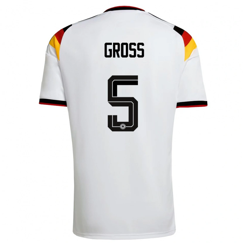 Danxen Kvinnor Tyskland Pascal Groß #5 Vit Svart Röd Hemmatröja Matchtröjor 26-28 Tröjor T-Tröja