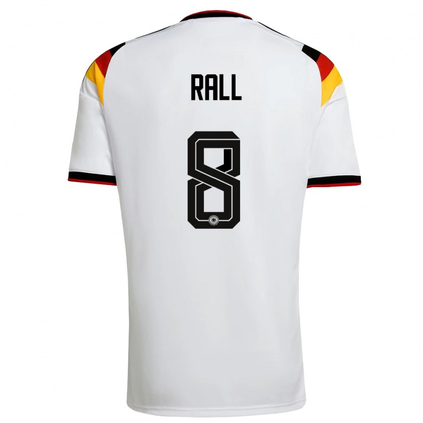 Danxen Kvinnor Tyskland Maximiliane Rall #8 Vit Svart Röd Hemmatröja Matchtröjor 26-28 Tröjor T-Tröja