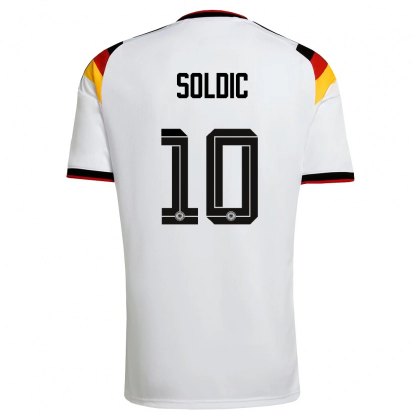 Danxen Kvinnor Tyskland Marko Soldic #10 Vit Svart Röd Hemmatröja Matchtröjor 26-28 Tröjor T-Tröja