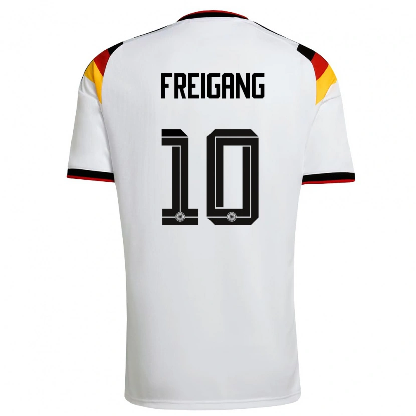 Danxen Kvinnor Tyskland Laura Freigang #10 Vit Svart Röd Hemmatröja Matchtröjor 26-28 Tröjor T-Tröja