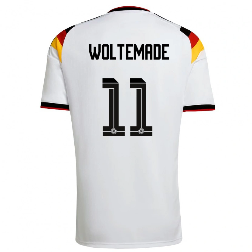 Danxen Kvinnor Tyskland Nick Woltemade #11 Vit Svart Röd Hemmatröja Matchtröjor 26-28 Tröjor T-Tröja