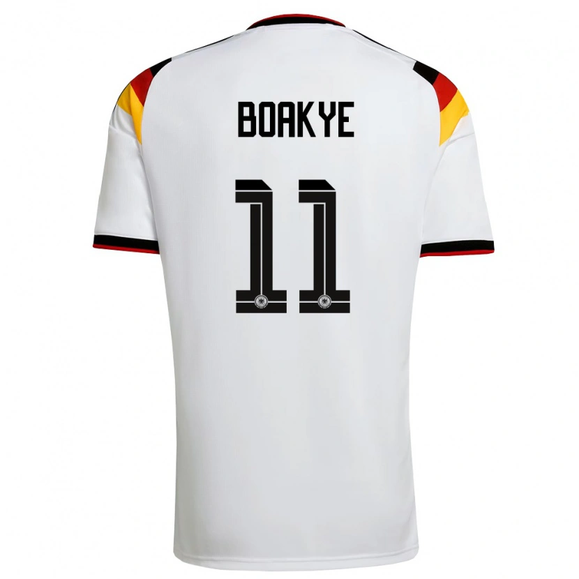 Danxen Kvinnor Tyskland Benjamin Boakye #11 Vit Svart Röd Hemmatröja Matchtröjor 26-28 Tröjor T-Tröja