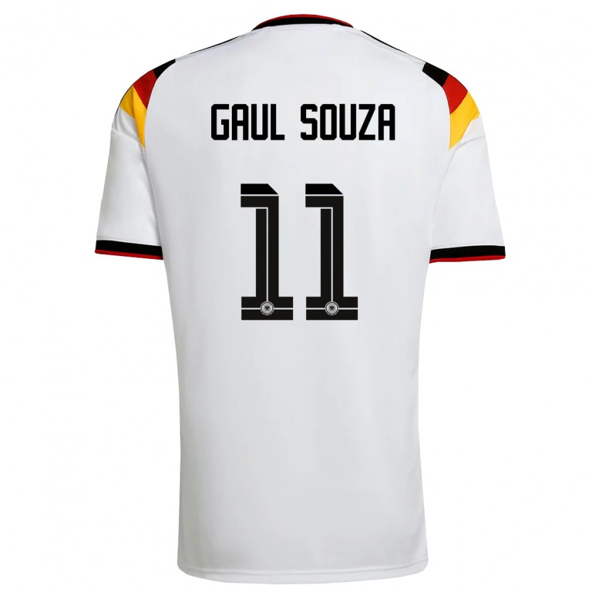 Danxen Kvinnor Tyskland Alessandro Gaul Souza #11 Vit Svart Röd Hemmatröja Matchtröjor 26-28 Tröjor T-Tröja