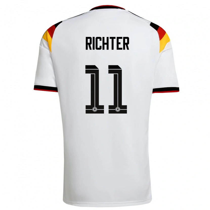 Danxen Kvinnor Tyskland Daniel Richter #11 Vit Svart Röd Hemmatröja Matchtröjor 26-28 Tröjor T-Tröja