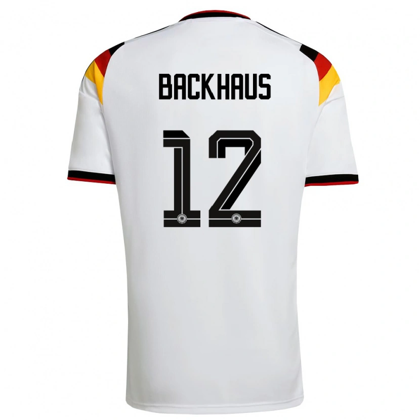 Danxen Kvinnor Tyskland Mio Backhaus #12 Vit Svart Röd Hemmatröja Matchtröjor 26-28 Tröjor T-Tröja