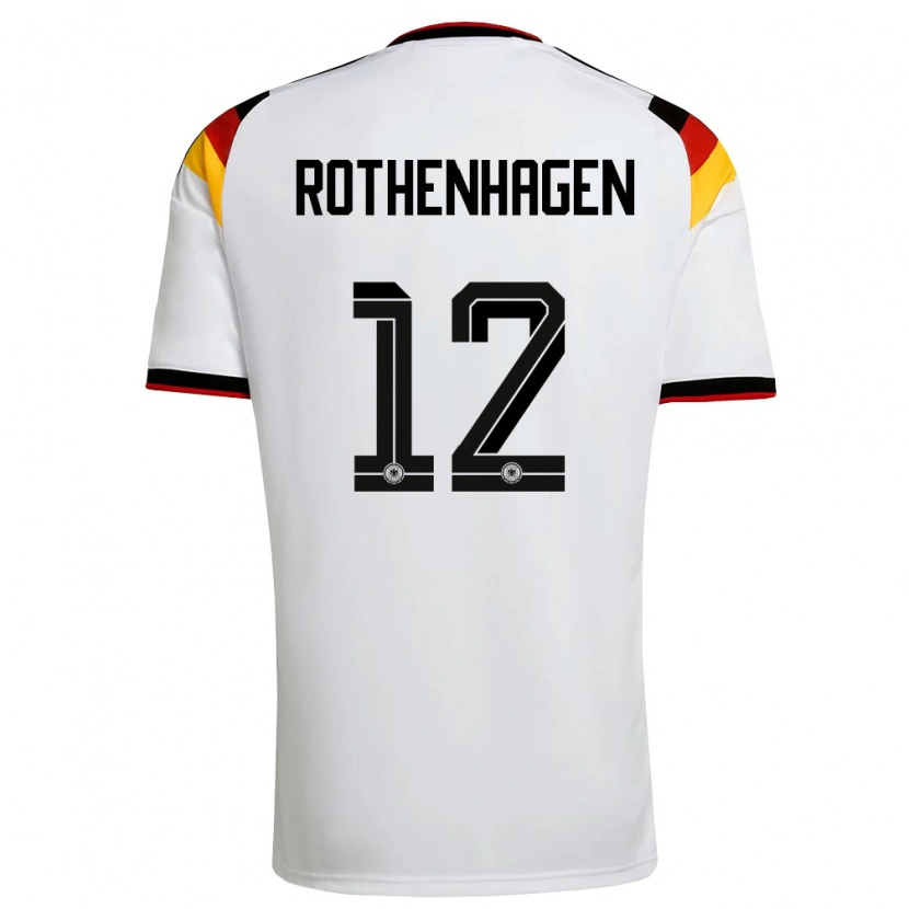 Danxen Kvinnor Tyskland Lio Rothenhagen #12 Vit Svart Röd Hemmatröja Matchtröjor 26-28 Tröjor T-Tröja