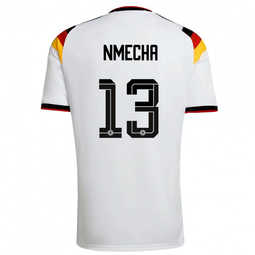 Danxen Kvinnor Tyskland Felix Nmecha #13 Vit Svart Röd Hemmatröja Matchtröjor 26-28 Tröjor T-Tröja