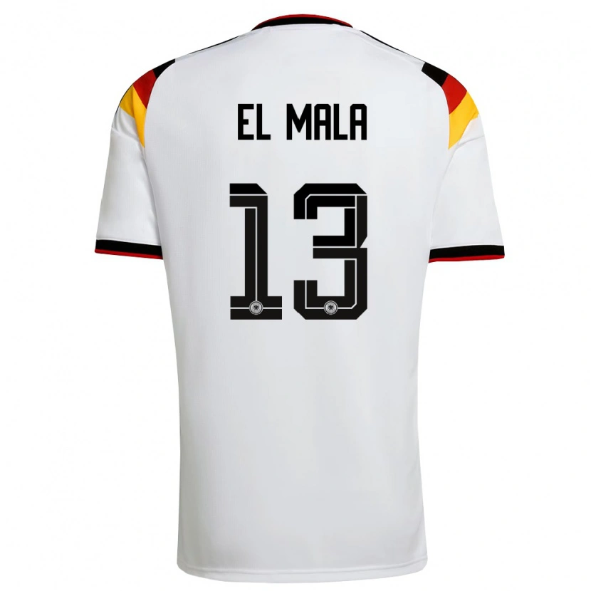 Danxen Kvinnor Tyskland Said El Mala #13 Vit Svart Röd Hemmatröja Matchtröjor 26-28 Tröjor T-Tröja